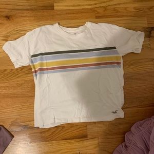 Stripes on white graphic tee